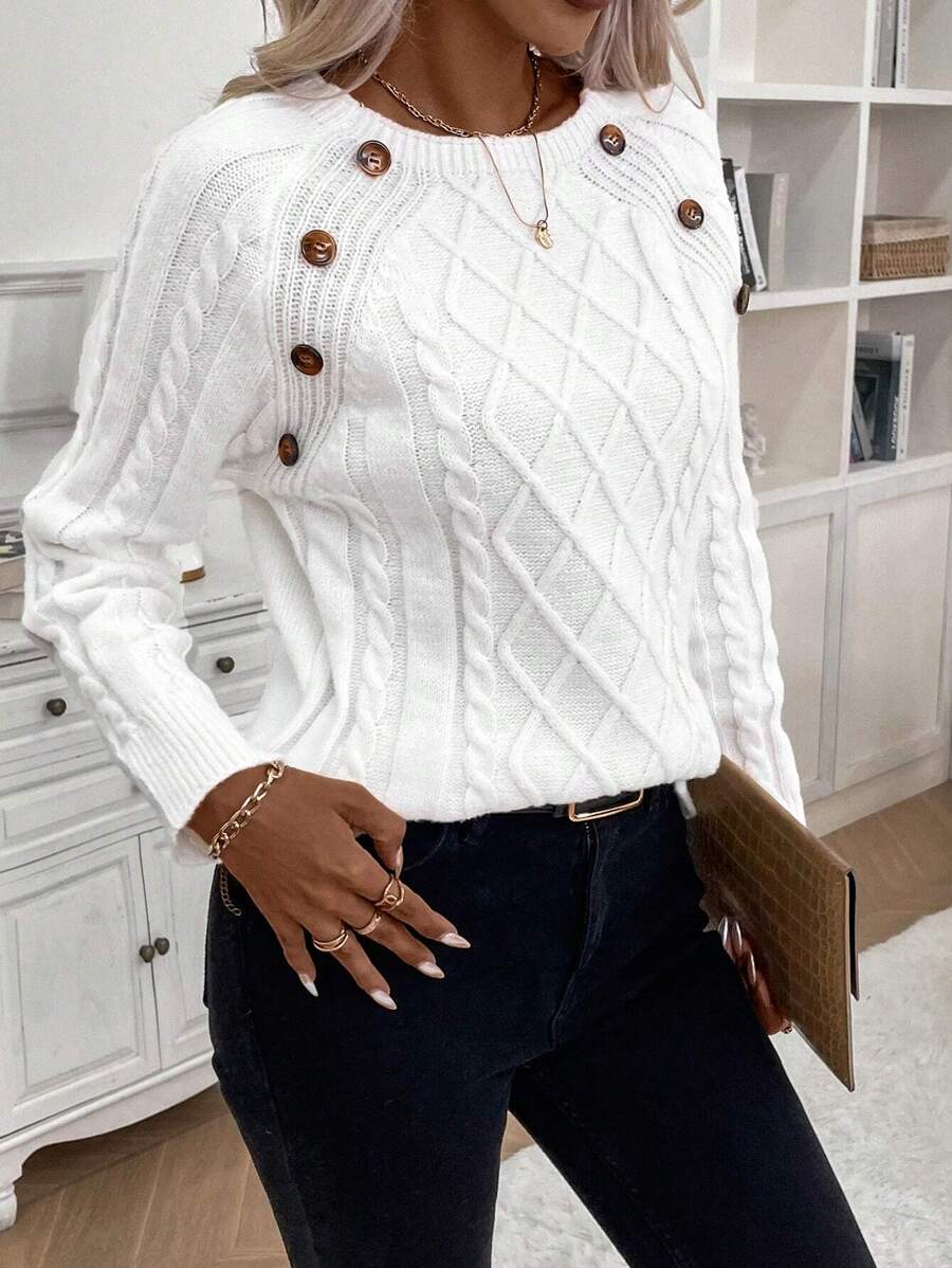 Betsy™ | Button-Detail Cable Jumper