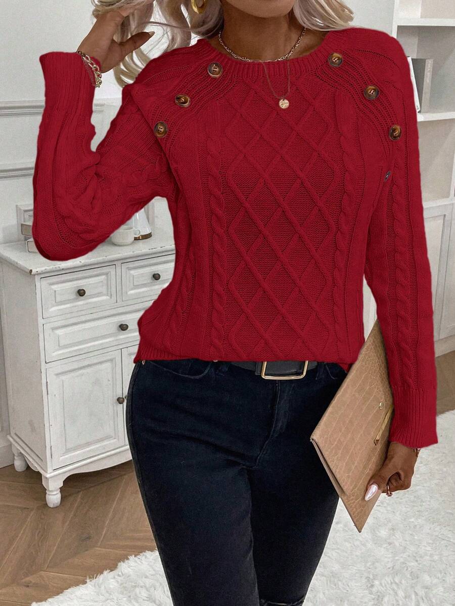 Betsy™ | Button-Detail Cable Jumper