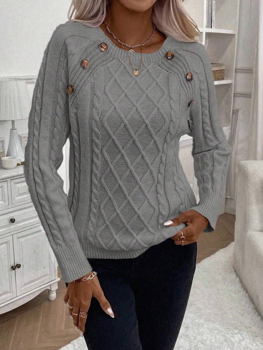 Betsy™ | Button-Detail Cable Jumper