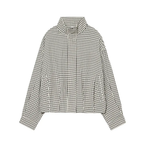 BRIXTON™ – Gingham Check Cropped Bomber Jacket