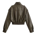 ZOYA™ – Faux Leather Biker Short Jacket