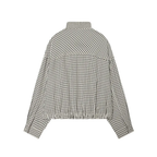 BRIXTON™ – Gingham Check Cropped Bomber Jacket