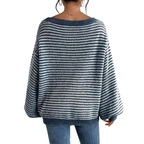 LELLA™ – Casual All-Season Ladies Striped Sweater