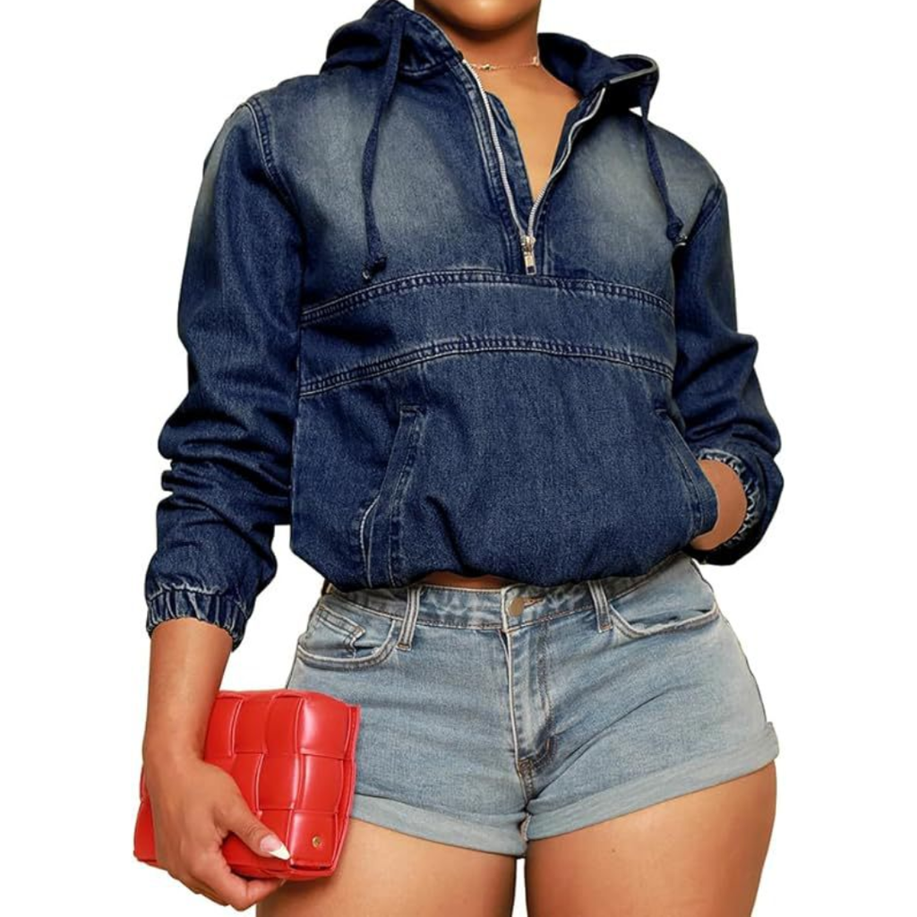 RYDEN™ – Moto-Inspired Hooded Denim Pullover Jacket