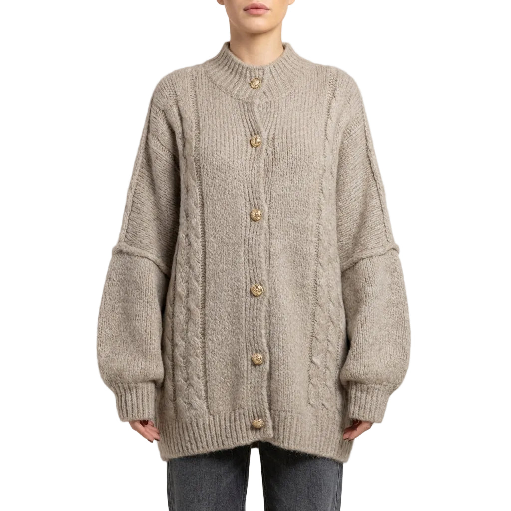 Aveline Braided Cable Knit Cardigan