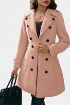 Maïlys Open Coat with Notched Collar and Decorative Buttons