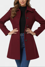 Louane Winter Coat with Single Button and Fitted Waist