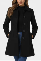 Louane Winter Coat with Single Button and Fitted Waist