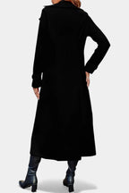 Naissa Long Notched Lapel Double-Breasted Coat