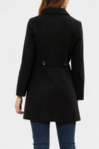 Manea Long Thick Coat with Faux Fur Collar