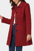 Manea Long Thick Coat with Faux Fur Collar