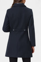 Manea Long Thick Coat with Faux Fur Collar